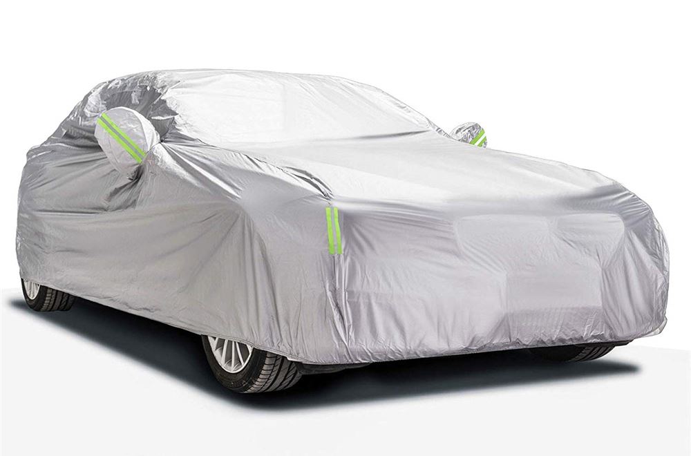 OCDAY Single Layer Full Car Cover L/480x175x120CM Dustproof sunscreen waterproof Windproof Scratch Resistant Breathable Car Cover 