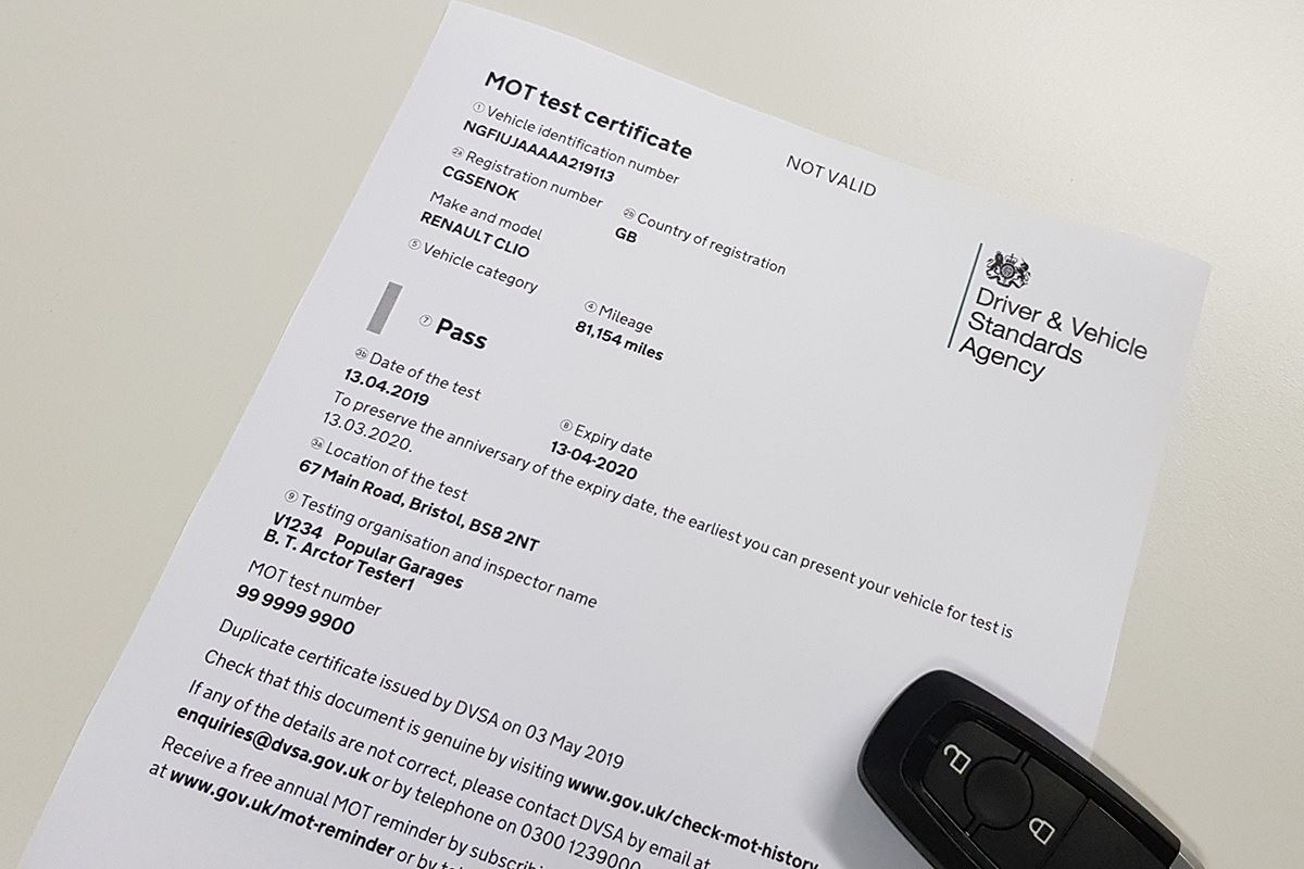 Print your own MoT certificate with new and free DVSA online service
