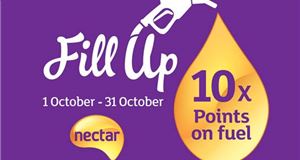 Sainsbury's offers 10x the amount of Nectar points on fuel during October