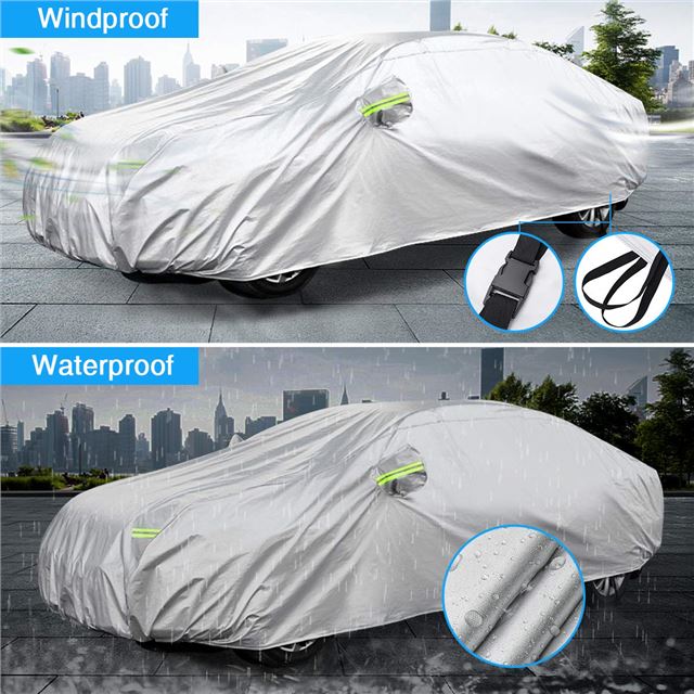 white Carpoint 1723243 Tybond Full Car Cover 480 x 178 x 121 cm XL